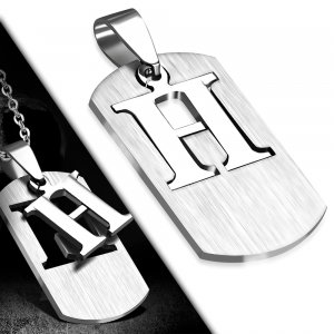 Pandant inox placuta identificare cu litera H [1]